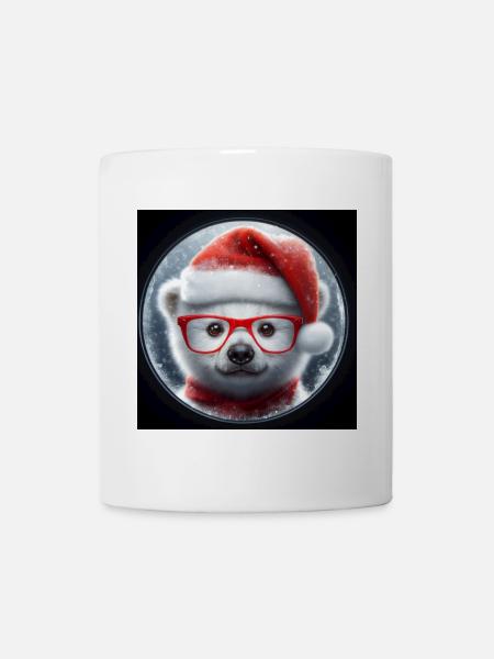 Eisbär Baby als Weihnachtsmann - Tasse - Weiß
