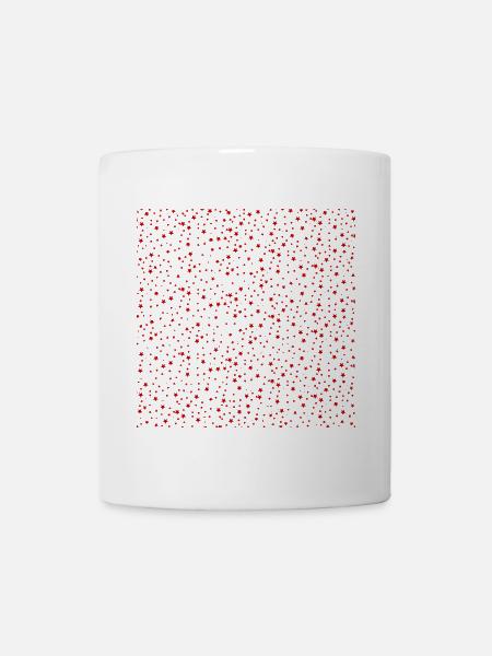 sternenmuster rottöne, weihnachts prints - Tasse - Weiß