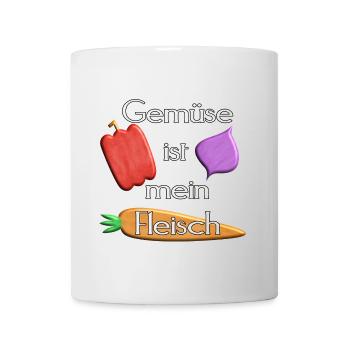 Gemüse - Gemüse ist mein Fleisch - weiß - Tasse - Weiß - Vorne