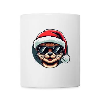 Otter Weihnachten Trendy | Cooles Urlaubs-Sweatshirt - Tasse - Weiß - Vorne