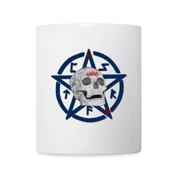 Menschenschädel, Pentagram muster, halloween outfi - Tasse - Weiß - Vorne