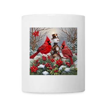 Wonderful Steampunk Snowman with Birds - Mug - white - Front
