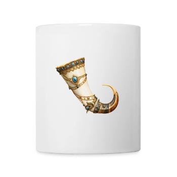 T-shirt RPG fantastique à corne à boire embelli - Mug blanc - blanc - Devant