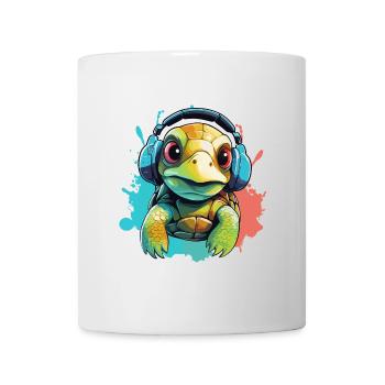 Turtle with headphones Turtles - Mug - white - Front