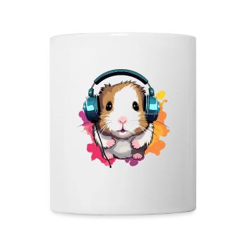 Hamster mit Kopfhörer Zwerghamster Goldhamster - Tasse - Weiß - Vorne