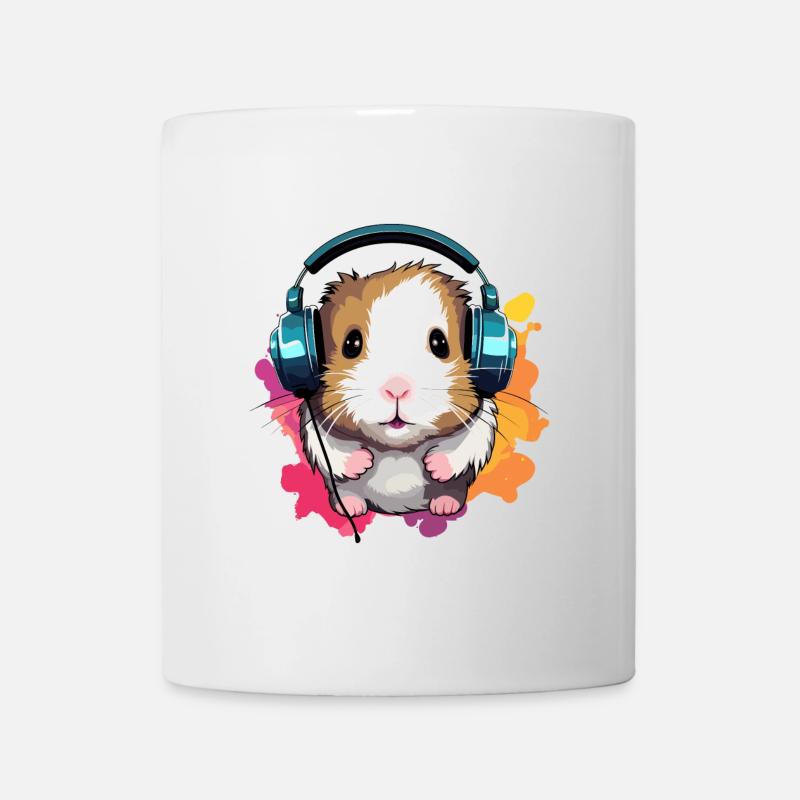 Hamster mit Kopfhörer Zwerghamster Goldhamster - Tasse - Weiß