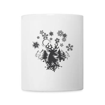 Schneeflocken Weihnachten Winter Rentier Elch - Tasse - Weiß - Vorne
