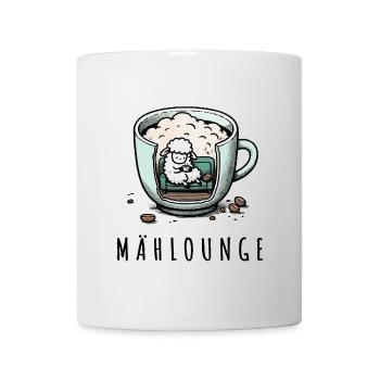 mählounge melange schaf lounge wortspiel kaffee - Tasse - Weiß - Vorne