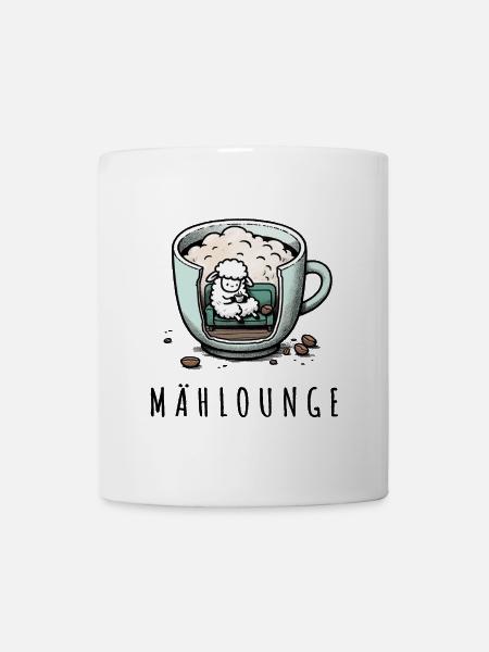 mählounge melange schaf lounge wortspiel kaffee - Tasse - Weiß