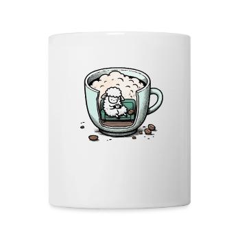 mählounge melange schaf lounge wortspiel kaffee - Tasse - Weiß - Vorne