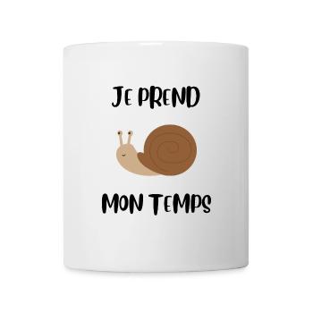 Je prend mon temps comme un escargot - Mug blanc - blanc - Devant