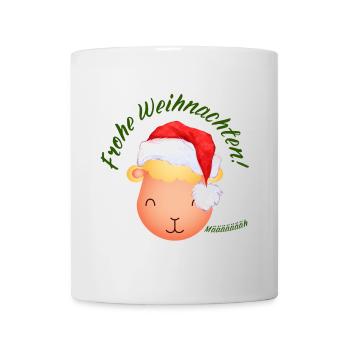Frohe Weihnachten Weihnachtsschaf grün - Tasse - Weiß - Vorne