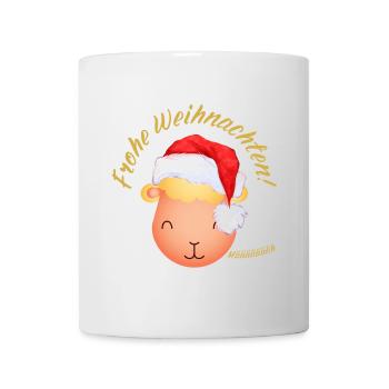 Joyeux Noël Noël mouton agneau or - Mug blanc - blanc - Devant