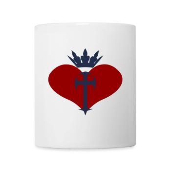 Gothic-herz, romantiker, kreuze, für mama - Tasse - Weiß - Vorne