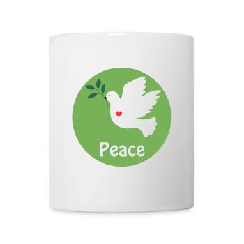 Dove of Peace and Heart - Mug - white - Front