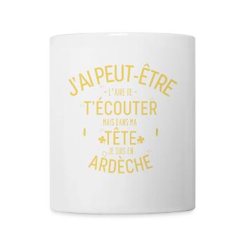 Dans ma Tête je suis En Ardèche - Mug blanc - blanc - Devant