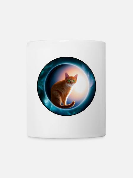 Des chats en orbite cosmique - Mug blanc - blanc