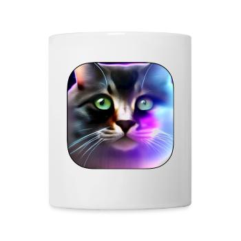 Neon Cat Color Play Portrait - Mug - white - Front
