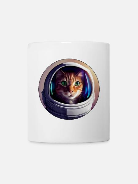 Space cat in helmet - Mug - white
