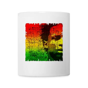 Abstrakes Digitales Reggaeporträt - Tasse - Weiß - Vorne