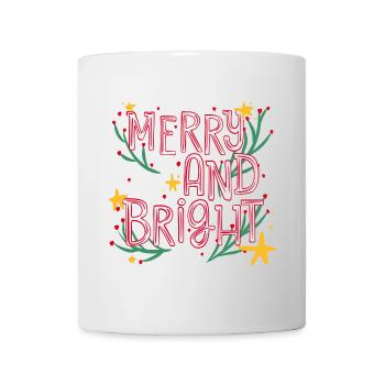 Merry and Bright Festive Script - Mug - white - Front