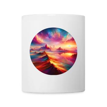 Colorful landscape with mountains and sky - Mug - white - Front