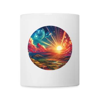 Landscape Colorful Epic Mountains Clouds Comic - Mug - white - Front