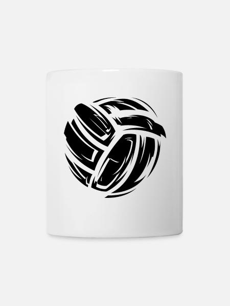 Leder Ball Material Illustration Volleyball Symbol - Tasse - Weiß