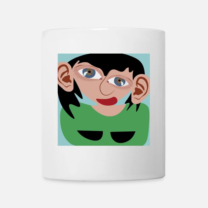Femme aux cheveux noirs - Mug blanc - blanc