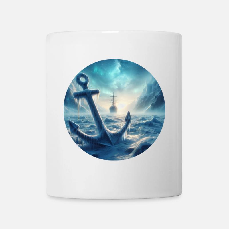 Anker und Schiff Eis Landschaft - Tasse - Weiß