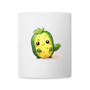 Tanzendes Kawaii Kaktus Gurken Männchen - Tasse - Weiß - Vorne
