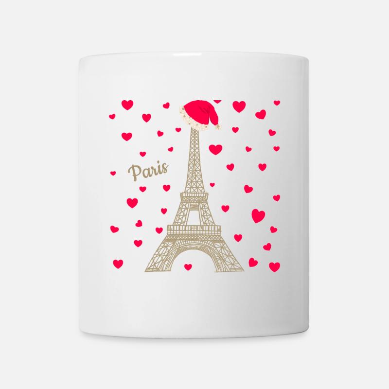 Eiffelturm Paris in der Weihnachtszeit, Liebe Herz - Tasse - Weiß