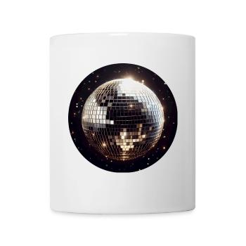 Round disco ball on black background - Mug - white - Front