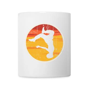 Sonnenuntergangs-Silhouettensprung - Tasse - Weiß - Vorne