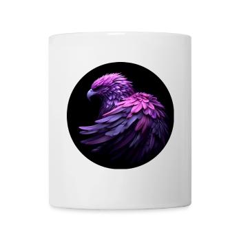 lilafarbener Adler vor schwarzem Hintergrund - Tasse - Weiß - Vorne