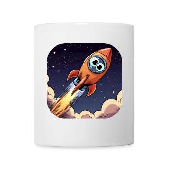 Comic Rocket with Eyes - Mug - white - Front
