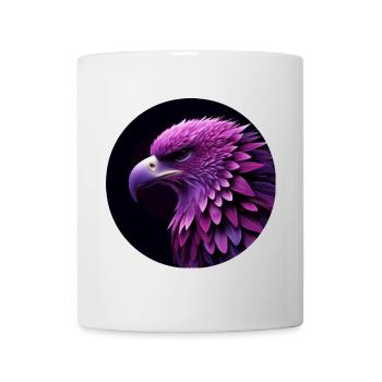 Eagle head purple and pink, black background - Mug - white - Front