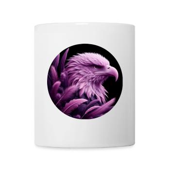 Purple Eagle Head with Feathers - Mug - white - Front