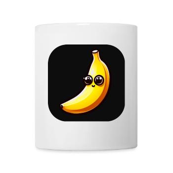 Banana with face and big eyes - Mug - white - Front