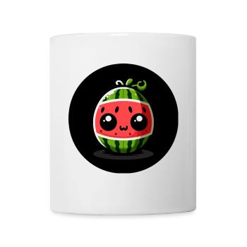 Wassermelone mit großen Augen im Comic Stil - Tasse - Weiß - Vorne
