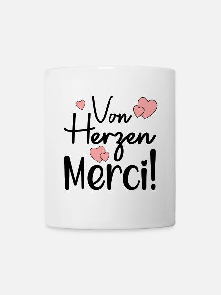DANKESCHÖN VON HERZEN - Französisch - Tasse - Weiß