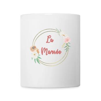 La Mariée - frame or et fleurs - Mug blanc - blanc - Devant