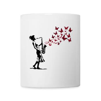 Saxophone Music Butterfly Street Art Style - Mug - white - Front