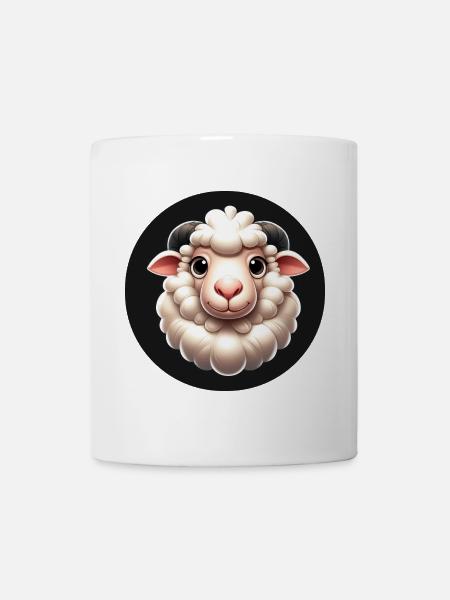 3D Grafik Schaf weiß - Tasse - Weiß