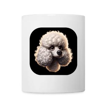 Tête de caniche dans le style d’animation - Mug blanc - blanc - Devant