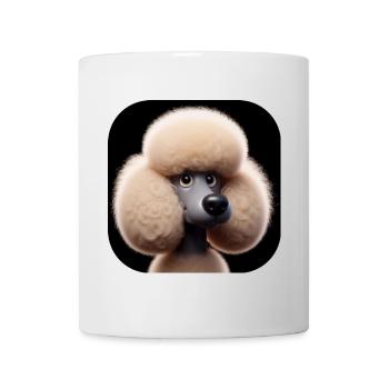 Poodle Dog Head Comic Cartoon Photorealistic - Mug - white - Front