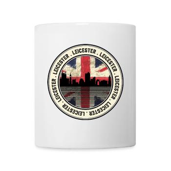 Leicester Skyline Union Jack Roundel - Mug - white - Front