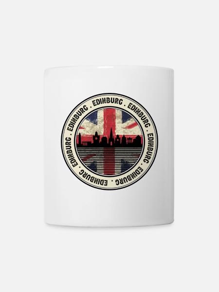 Edinburgh Skyline Union Badge - Mug - white