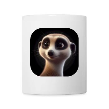 Meerkat head with big eyes animation - Mug - white - Front