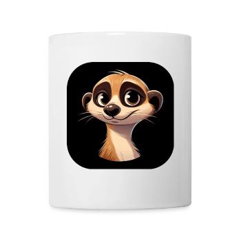Suricate tête bande dessinée Portrait - Mug blanc - blanc - Devant